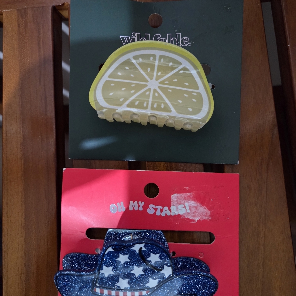 Wild Fable Lemon Hair Clip and Star Cowboy Hat Hair Clip